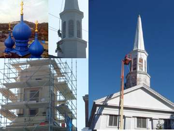 Lead coated copper steeple with weathervane - Boston